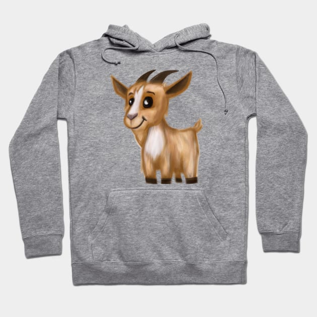 Cute Goat Drawing Hoodie by Play Zoo